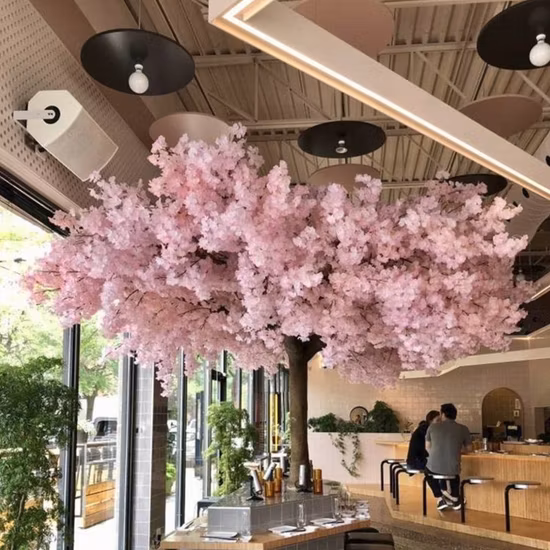 Indoor Outdoor Customized Size Sakura Table Big Artificial Pink Cherry Blossom Tree for Wedding Decor