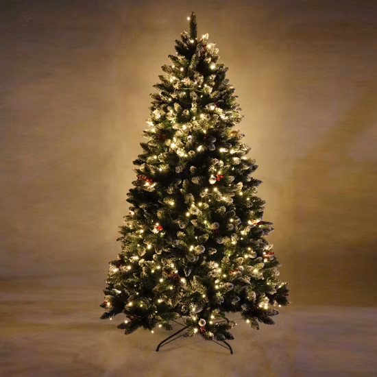 Wholesale Christmas LED Lighting PVC+PE Mixed Pre-Lit Green Artificial Christmas Tree