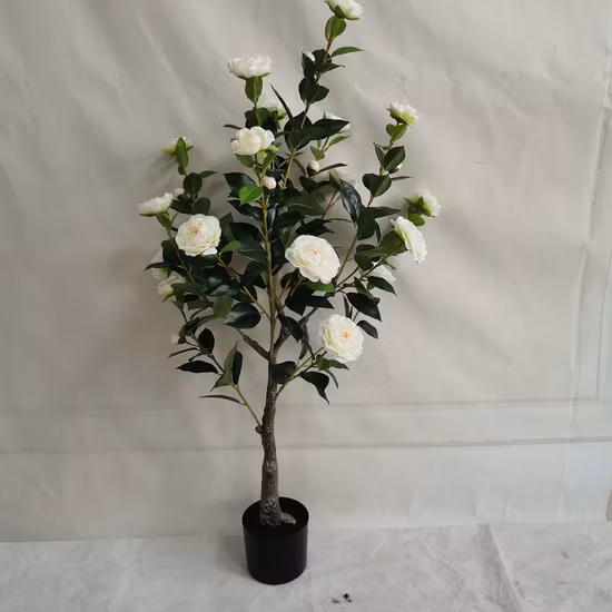 Indoor Realistic Faux Plastic Tree Garden Decorative Live Artificial Flower Bonsai Plant